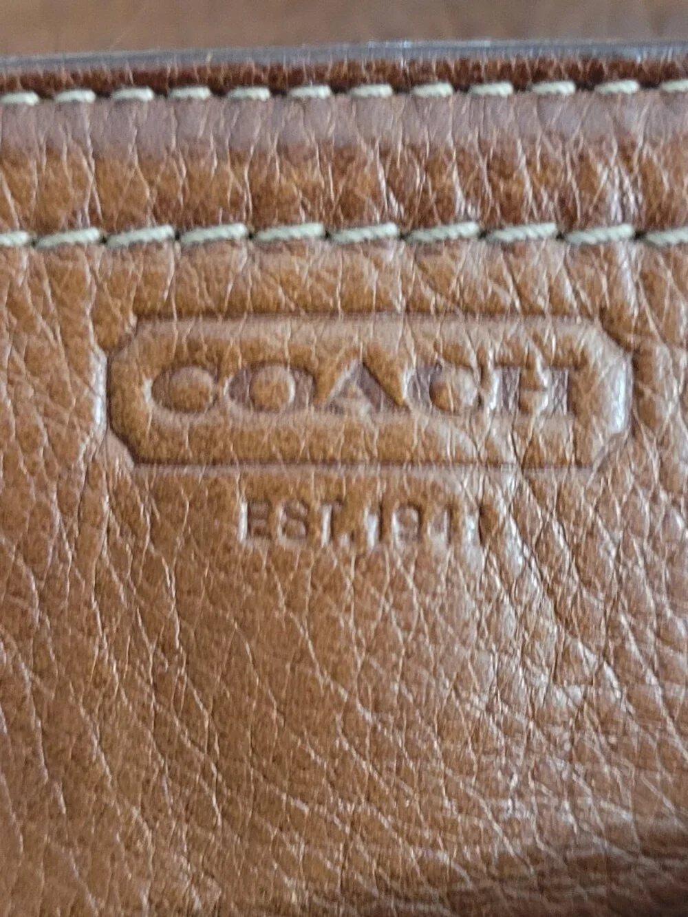 COACH* Rare Y2K*Two Toned*Pebbled Leather*Hampton Handbag*Cognac/Brown